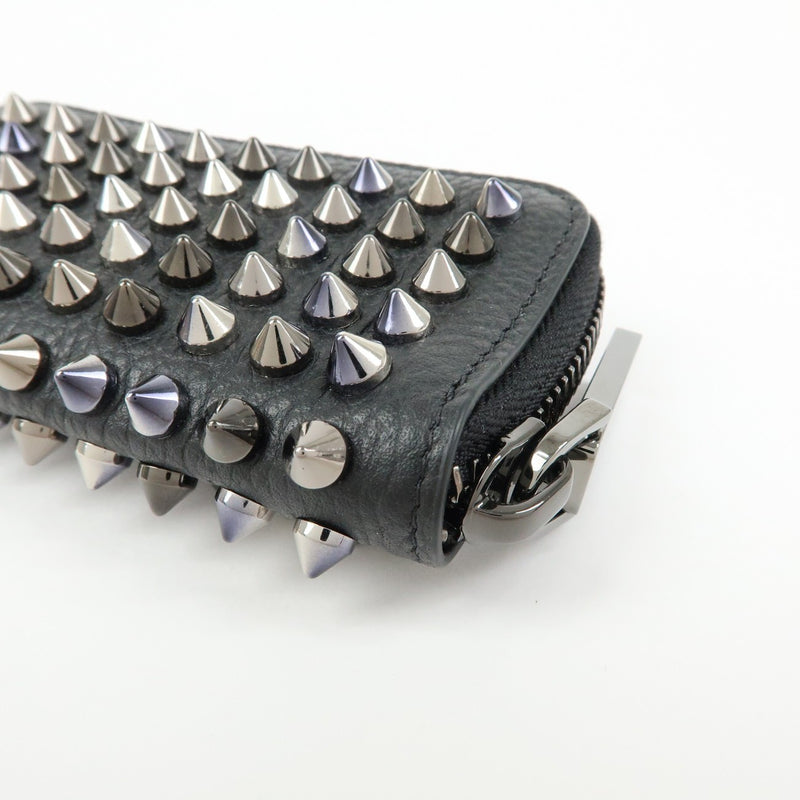 Christian Louboutin Panettone Coin Purse Spiked Leather Black Accessory