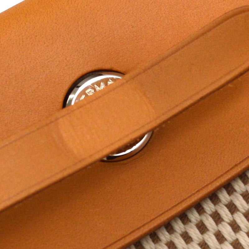 Hermes Herbag Toile And Leather Beige Canvas Bag