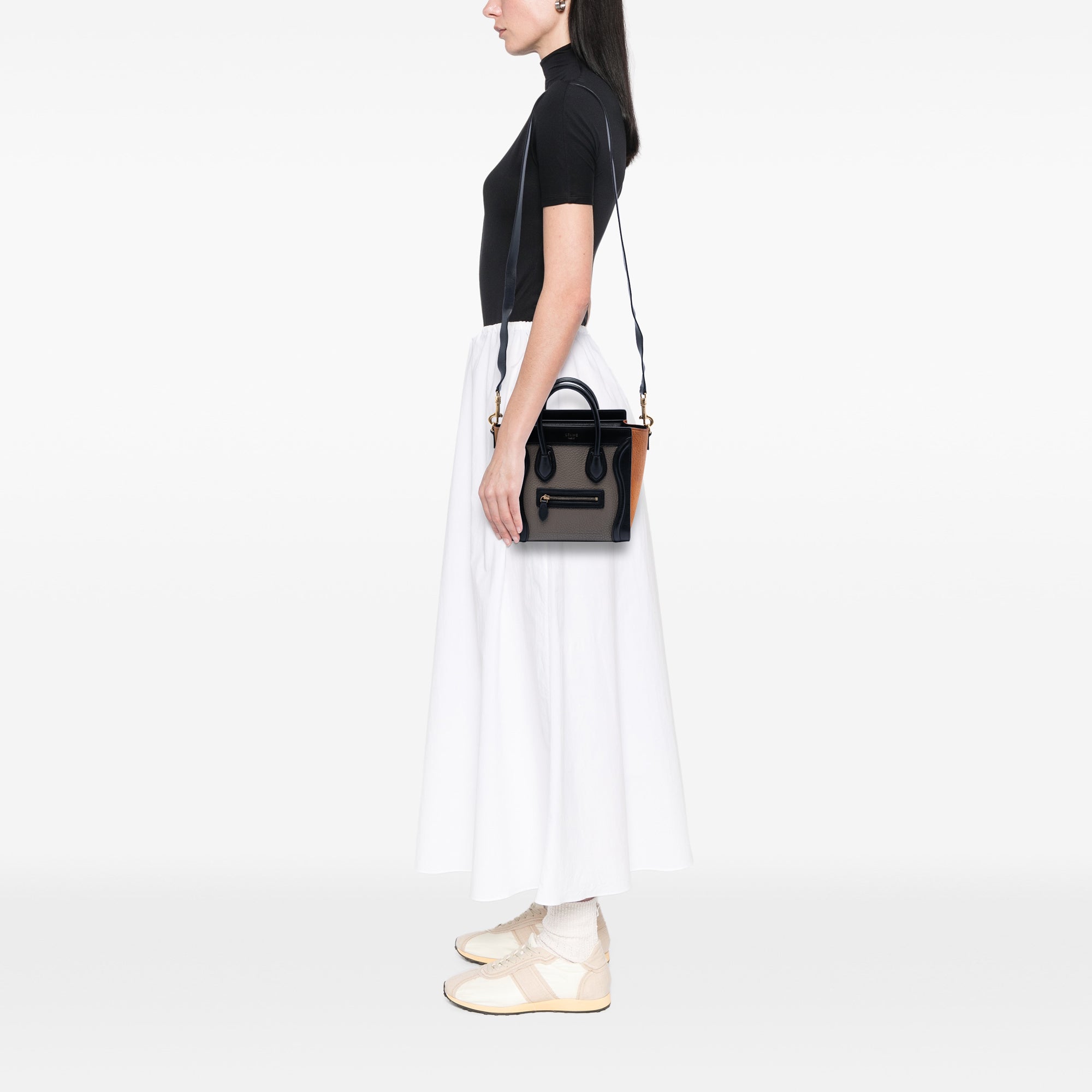 Nano Tricolor Leather Luggage Tote - Image 7
