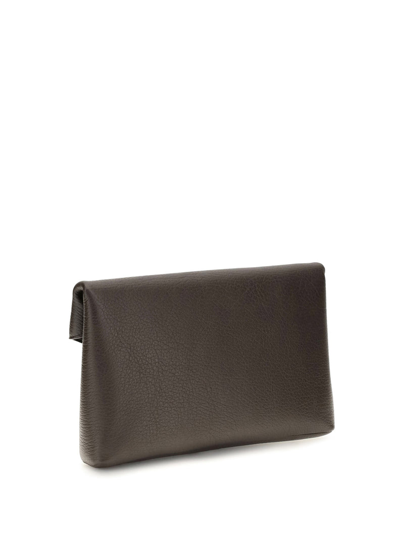 Saint Laurent Busta Pouch Wallet — Brown Lamb Ovis Aries