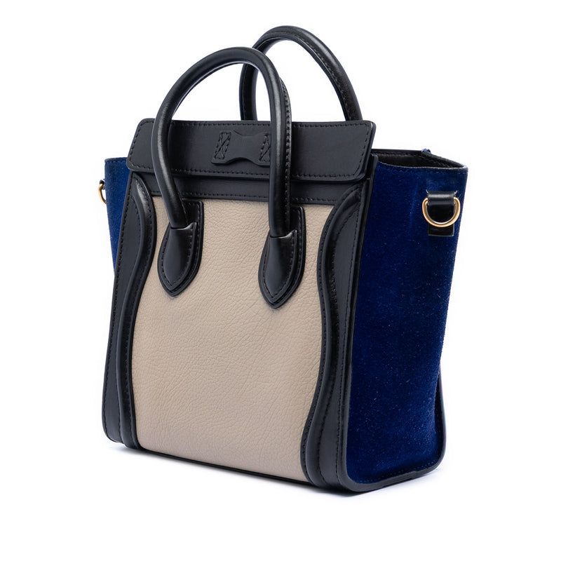 Nano Tricolor Calfskin and Suede Luggage Tote - Image 2