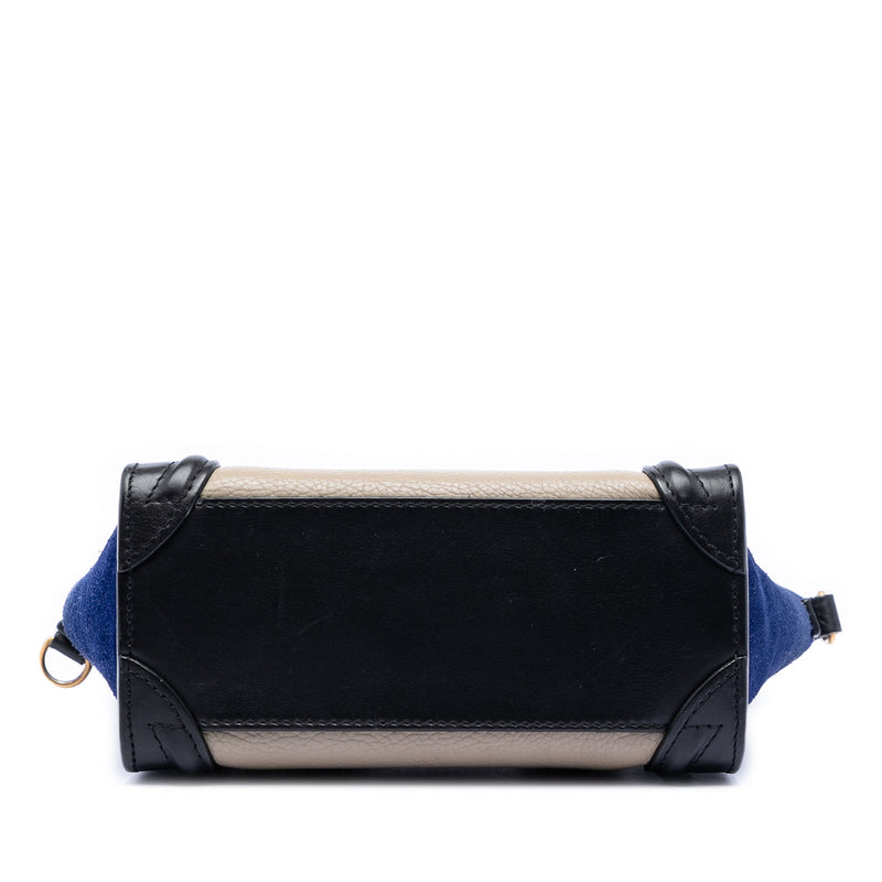 Nano Tricolor Calfskin and Suede Luggage Tote - Image 3