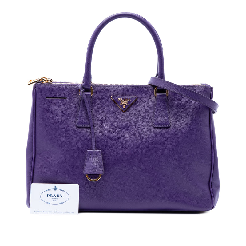 Medium Saffiano Lux Galleria Double Zip Satchel - Image 7