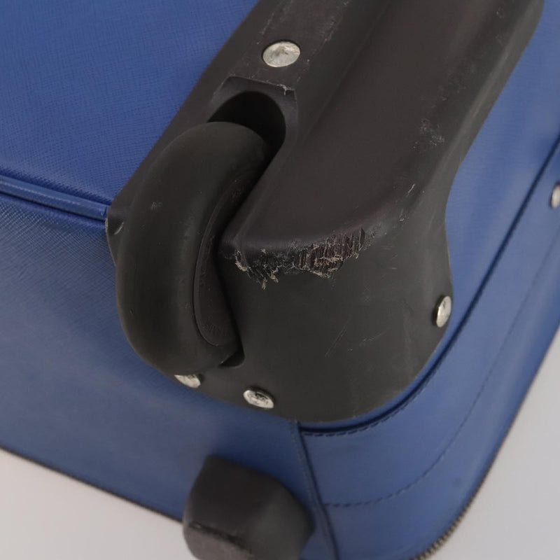 Prada Travel Bag Nylon Blue Leather
