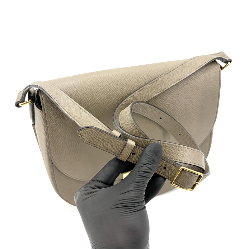 Celine Trotteur Grainy Leather Beige Calfskin Bag