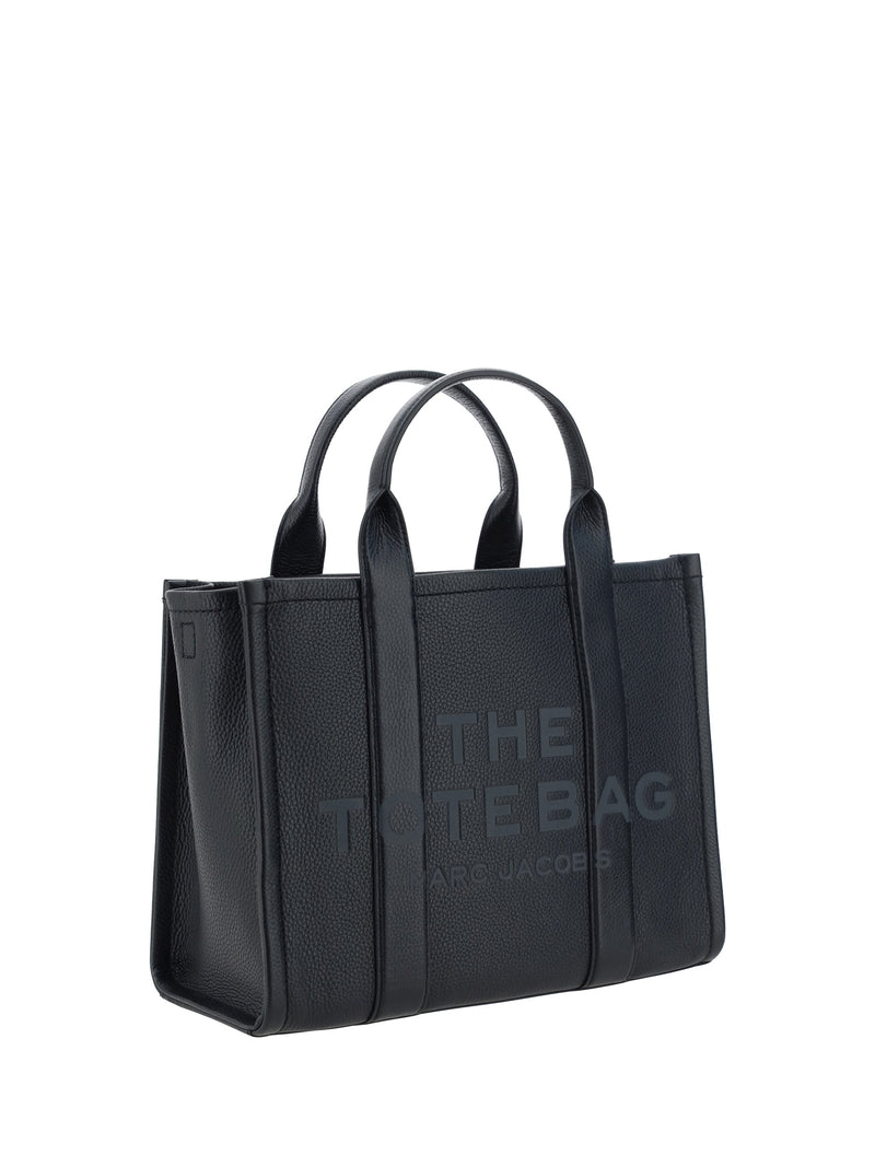 Marc Jacobs Grained Calf Leather Tote Bag — Black