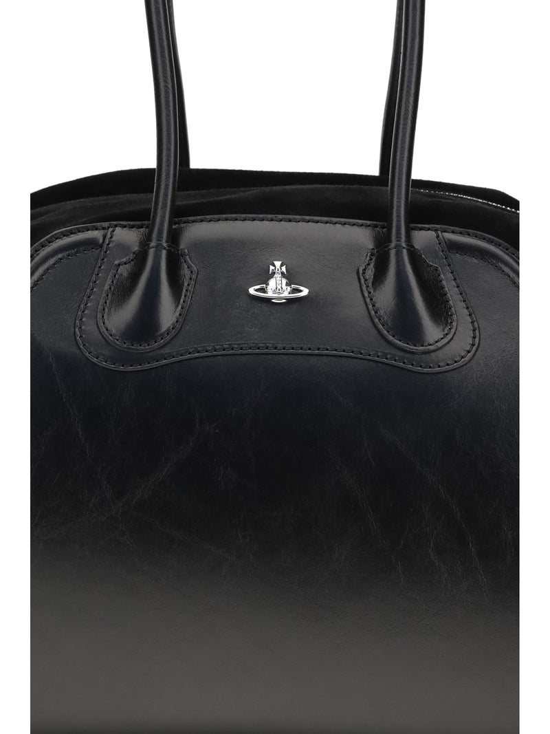 Vivienne Westwood Shirley Shoulder Bag — Black Calf Leather Bos Taurus