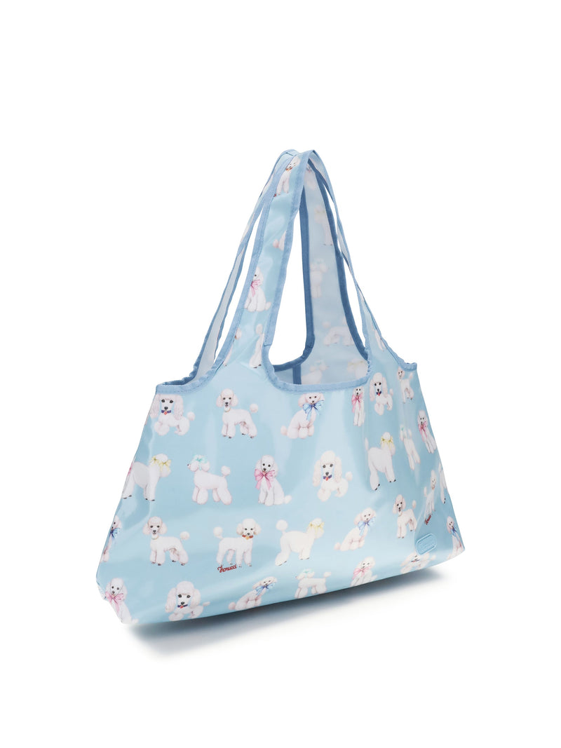 Fiorucci Poodle-Print Pvc Shoulder Bag — Blue