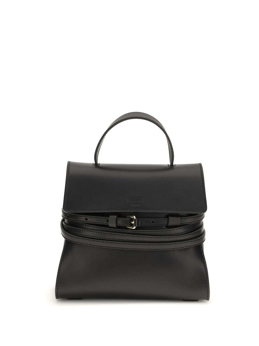 Moschino Top Handle Bag — Black Calf Leather Bos Taurus