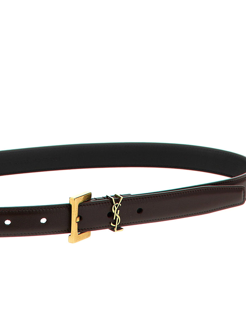 Saint Laurent Cassandre Belt — Brown