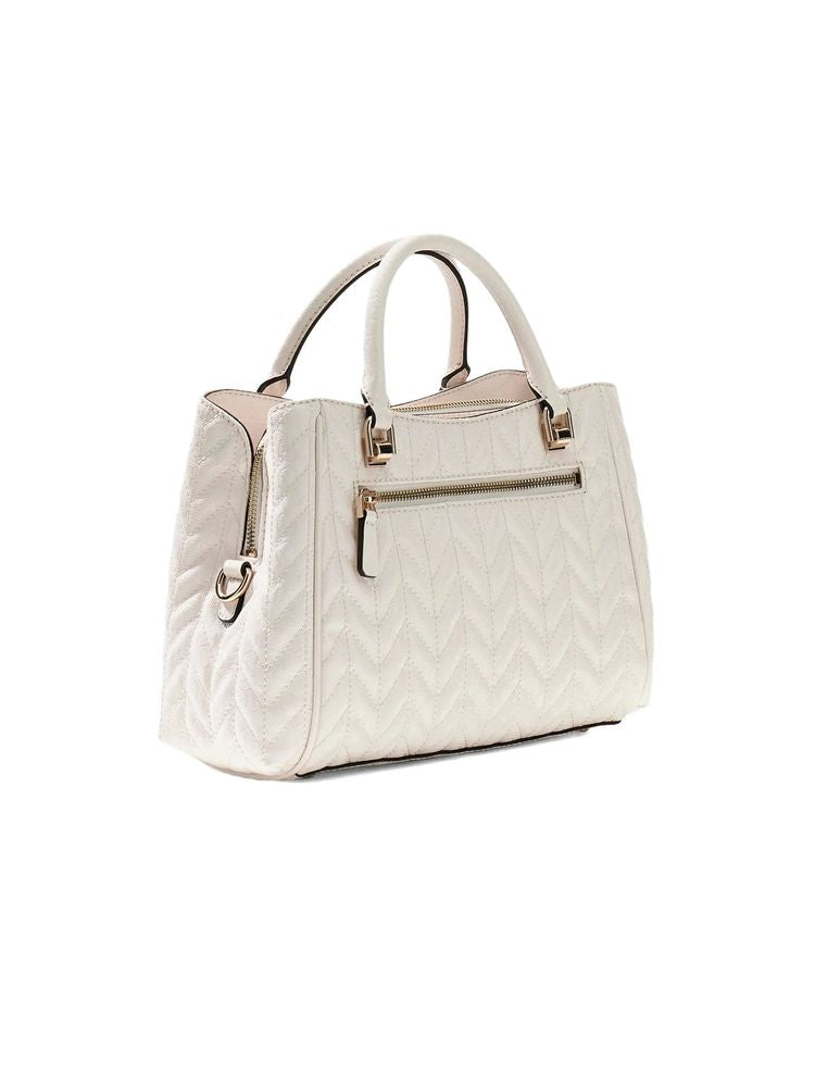 Guess Stacey Girlfriend Top Handle Bag — White Polyurethane