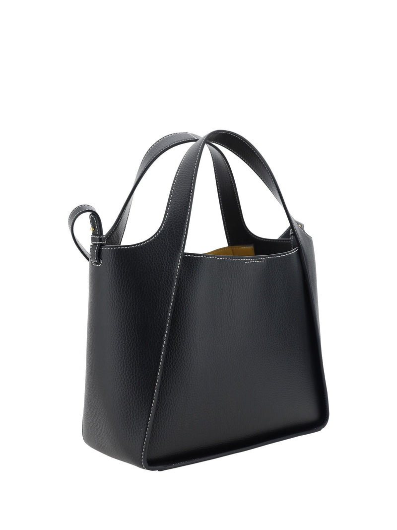Stella Mccartney Perforated-Logo Faux Leather Shoulder Bag — Black Polyamide