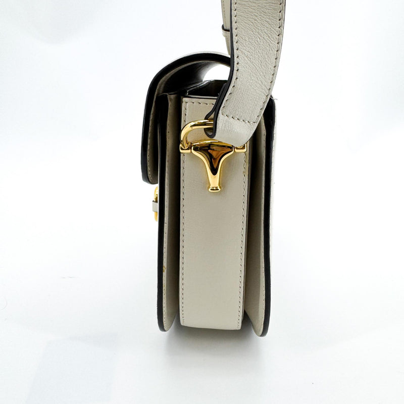 Gucci Horsebit 1955 Gg Coated Canvas With Leather Beige Bag