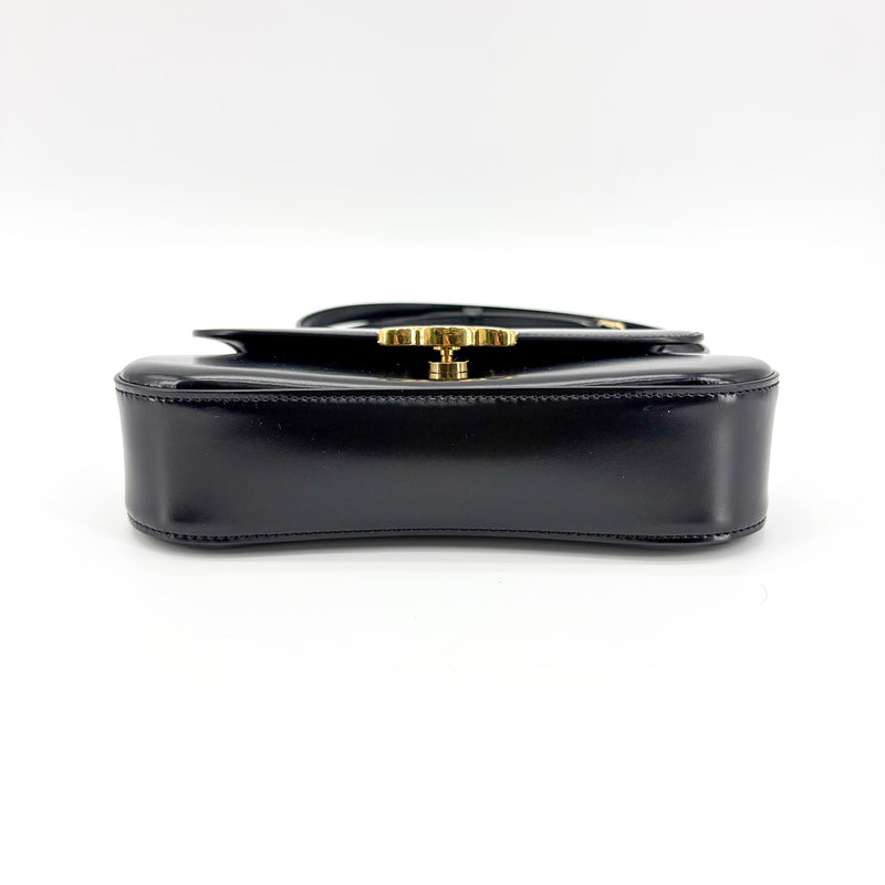 Celine Lola Triomphe Top Handle Leather Black Bag