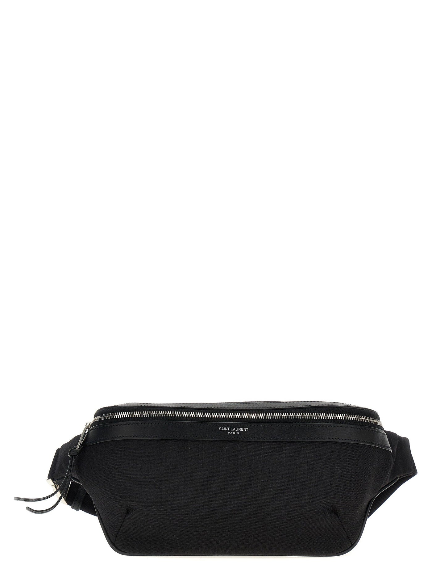 Saint Laurent Canvas And Leather Belt Bag — Black
