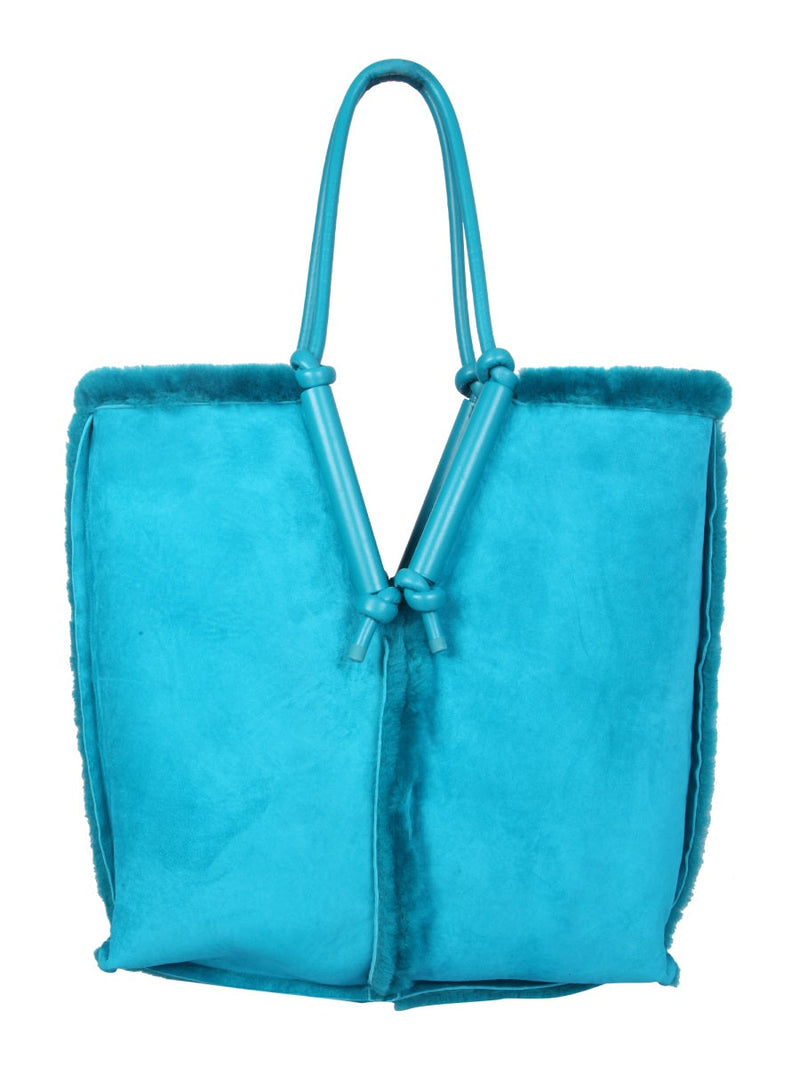 Bottega Veneta Bolster Tote Bag — Blue Sherling