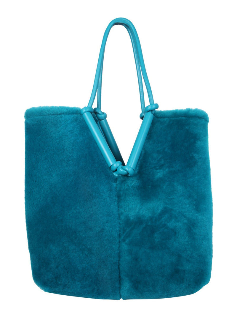 Bottega Veneta Bolster Tote Bag — Blue Sherling