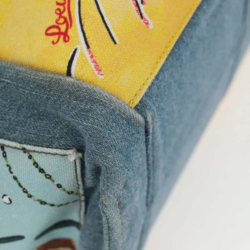 Loewe Paulas Ibiza Flamenco Knot Patchwork Denim And Leather Multicolour Denim_jeans Bag