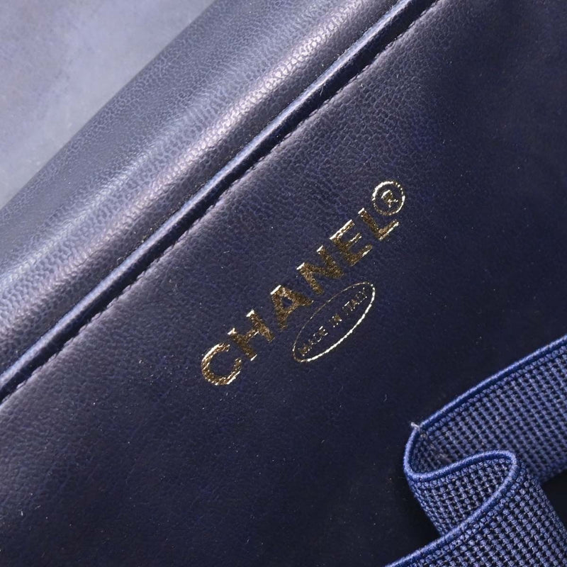 Chanel Vintage Vanity Case Printed Denim Blue Denim_jeans Bag