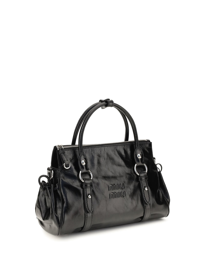Miu Miu Calf Leather Shoulder Bag — Black
