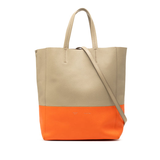 Small Bicolor Leather Vertical Cabas - Image 1
