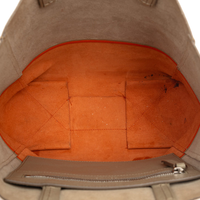 Small Bicolor Leather Vertical Cabas - Image 4