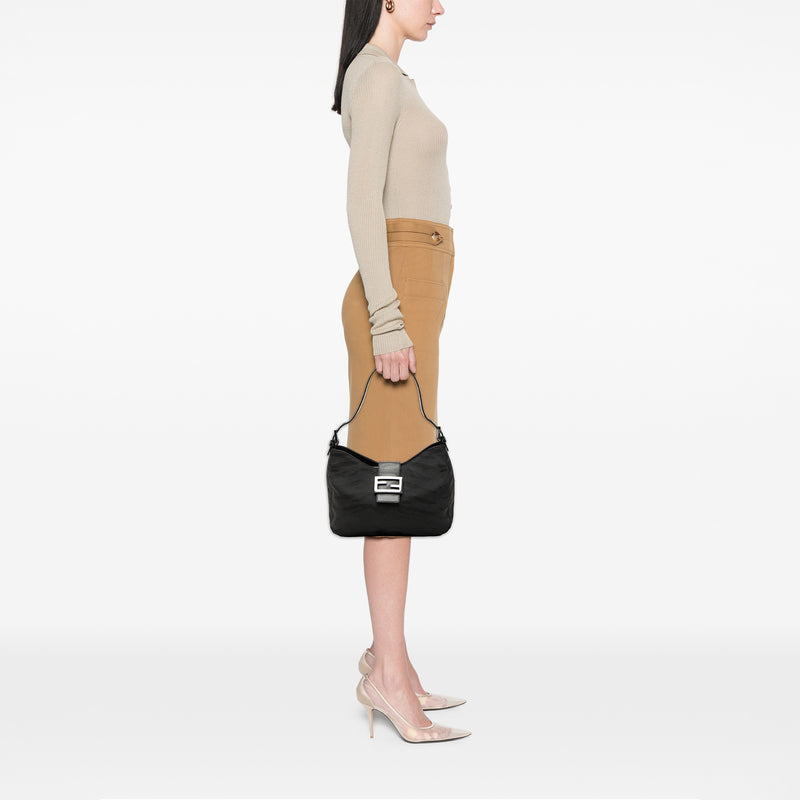FF Zebra Print Canvas Shoulder Bag - Image 7