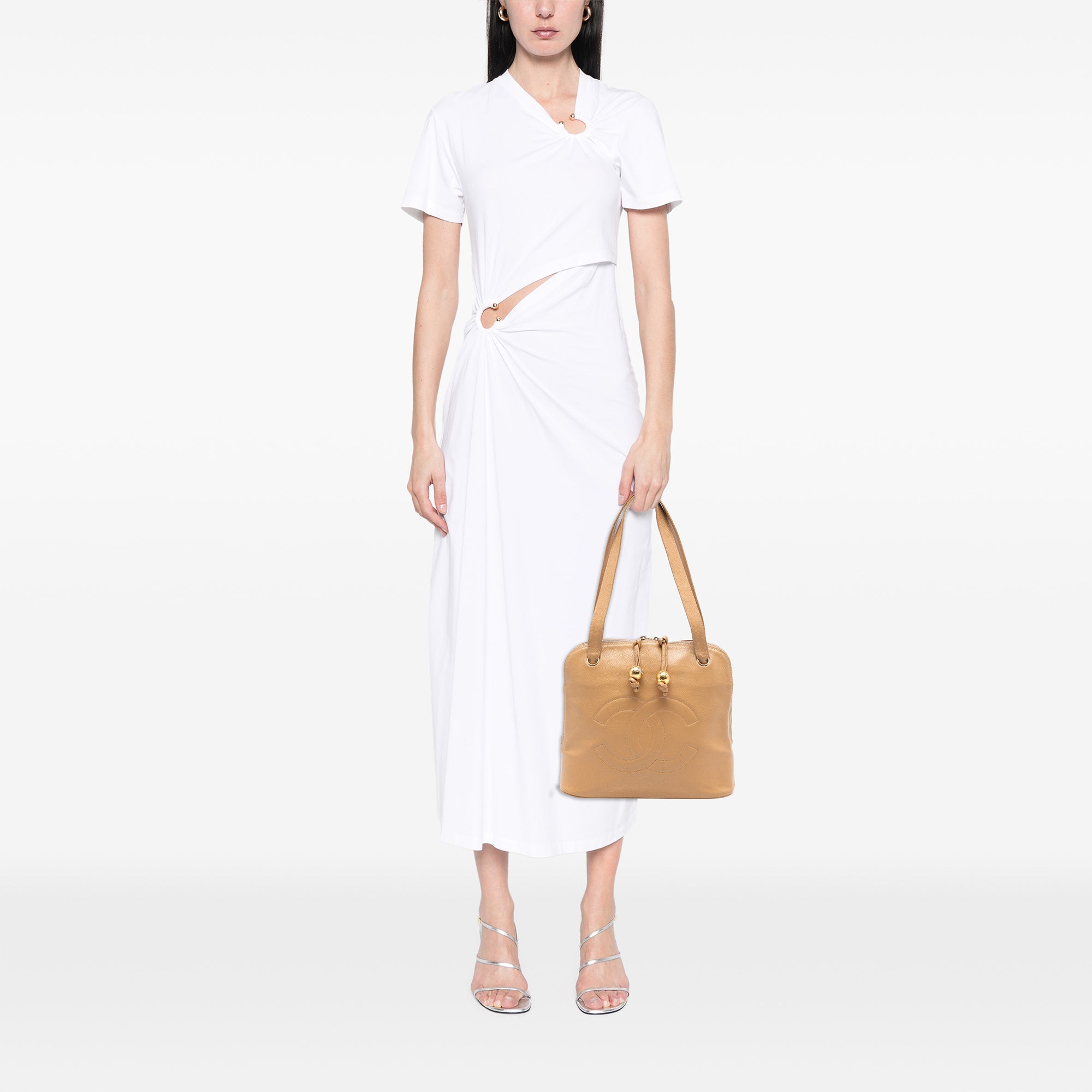 CC Caviar Two Way Zip Shoulder Bag - Image 7