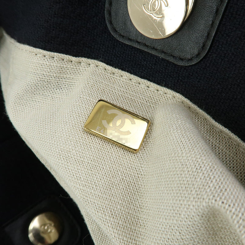 Chanel Deauville Denim Black Canvas Bag