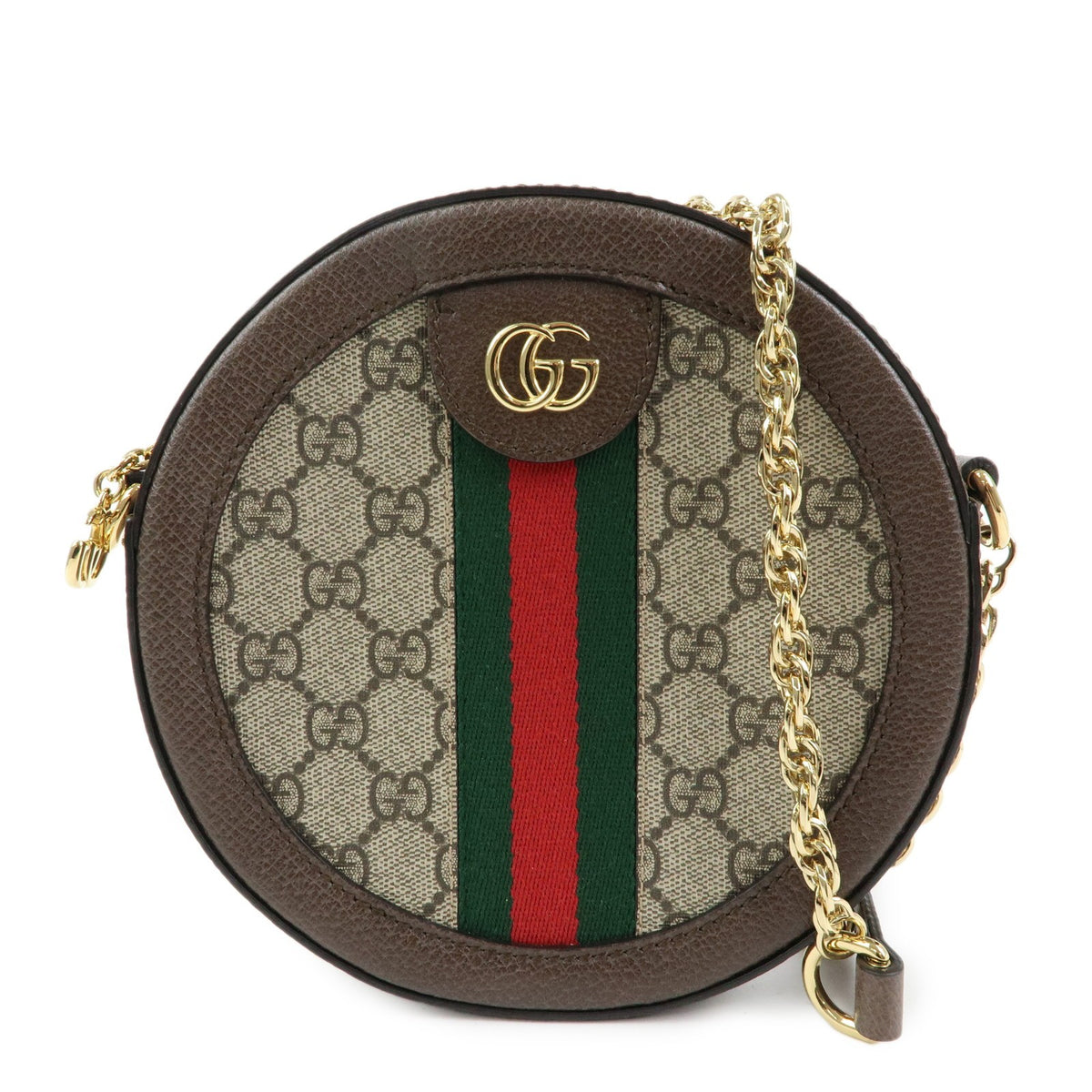 Gucci Ophidia Round Gg Coated Canvas Beige Bag