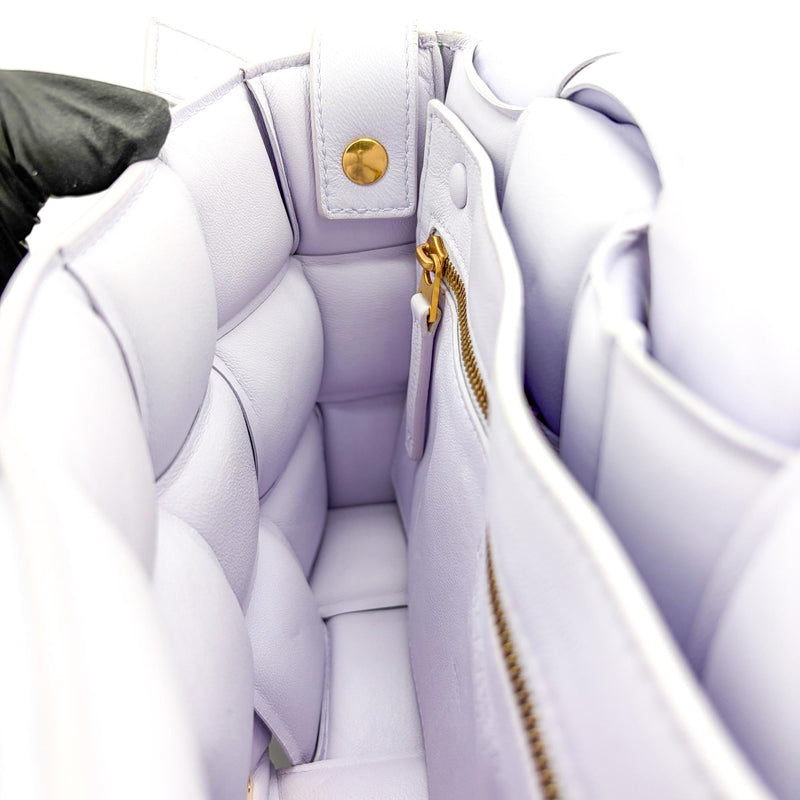 Bottega Veneta Cassette Padded Maxi Intrecciato Leather Purple Bag