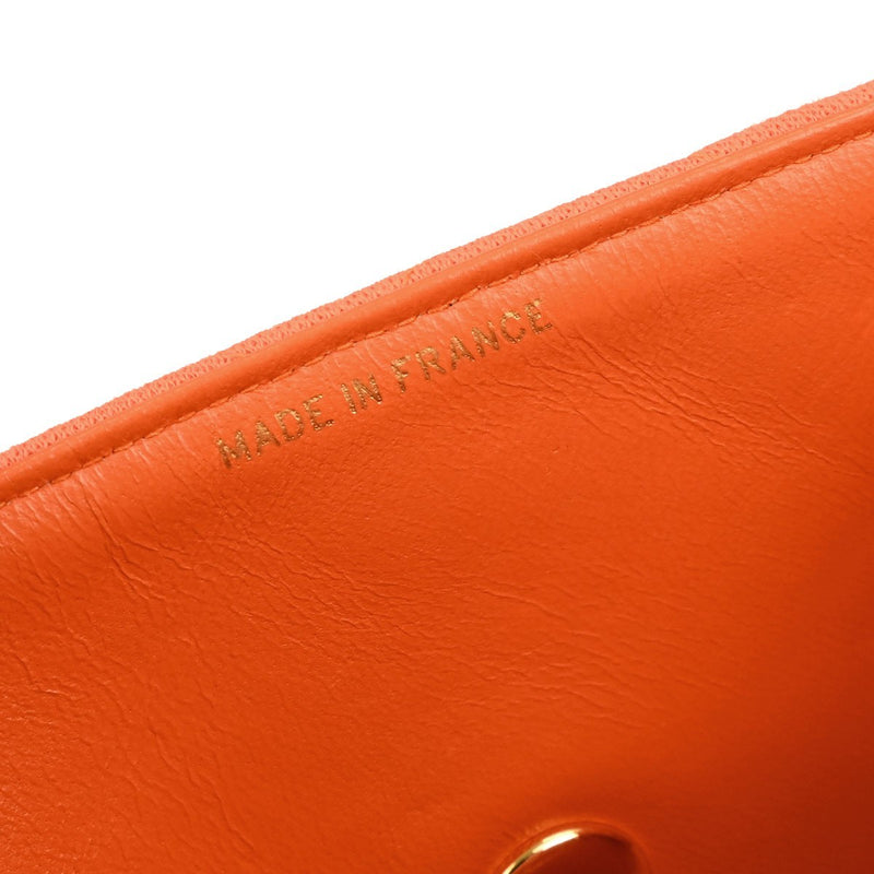 Chanel Shopping Quilted Knit Pluto Glitter Orange Cloth Bag