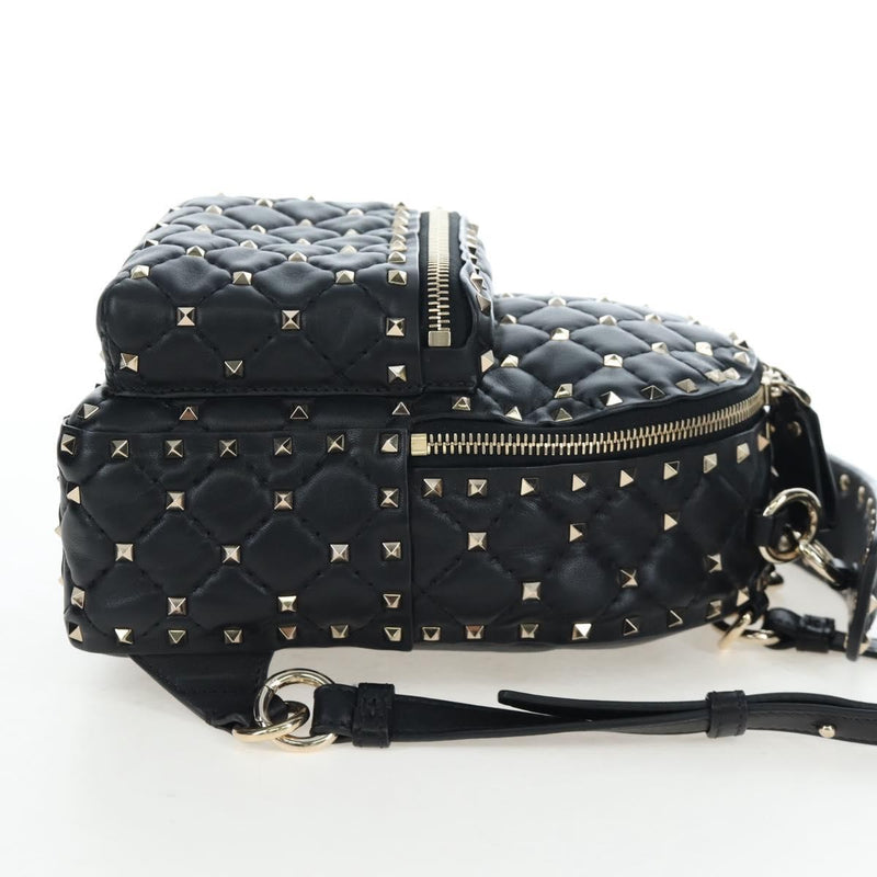 Valentino Garavani Rockstud Spike Quilted Leather Black Bag
