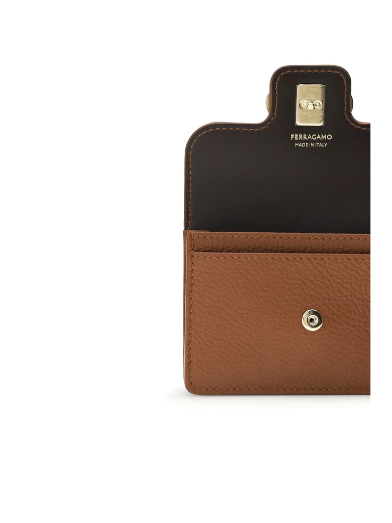 Ferragamo Gancini Wallet — Brown Calf Leather & Purses