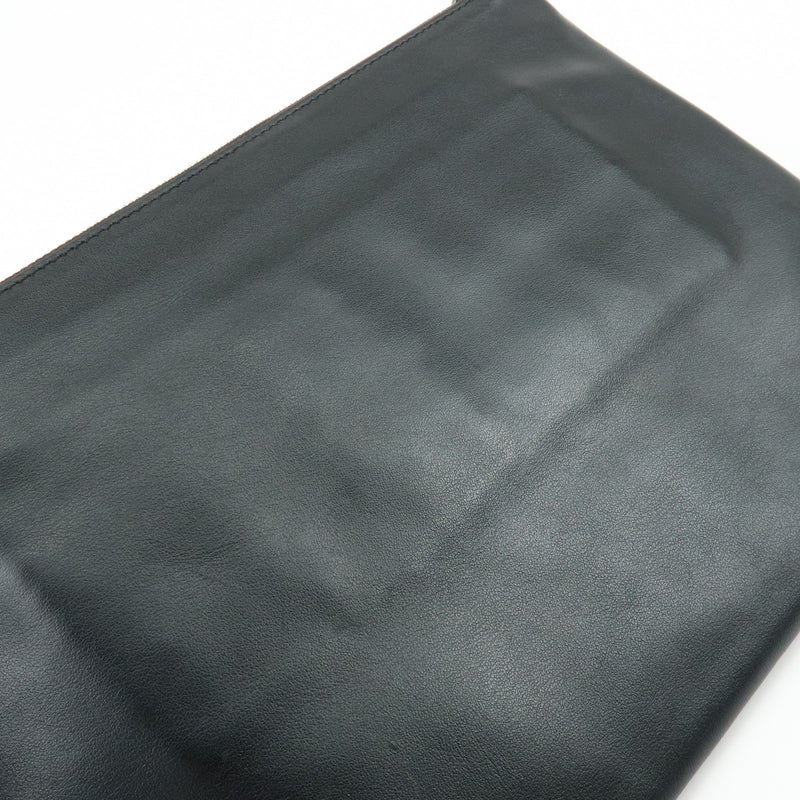 Burberry Logo Zip Printed Leather Black Bag