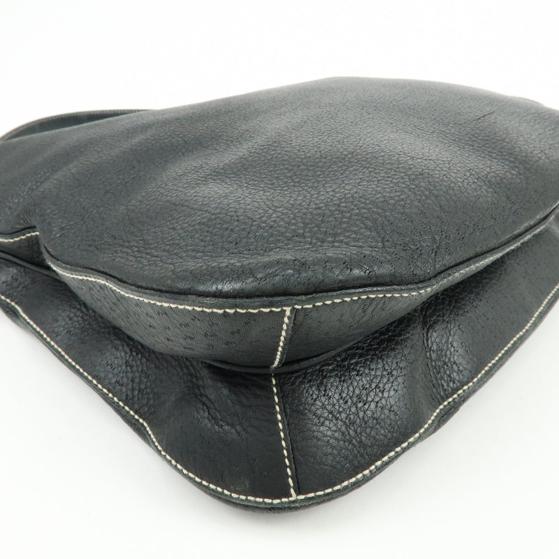 Salvatore Ferragamo Gancini Leather Black Bag