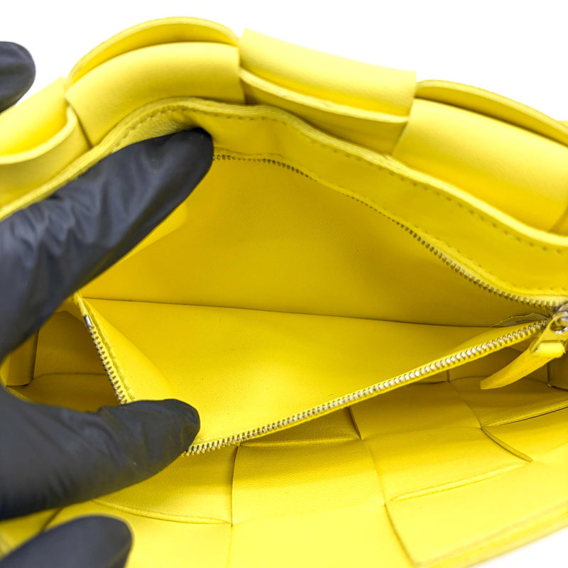 Bottega Veneta Cassette Crossbody Bag Maxi Intrecciato Leather Yellow