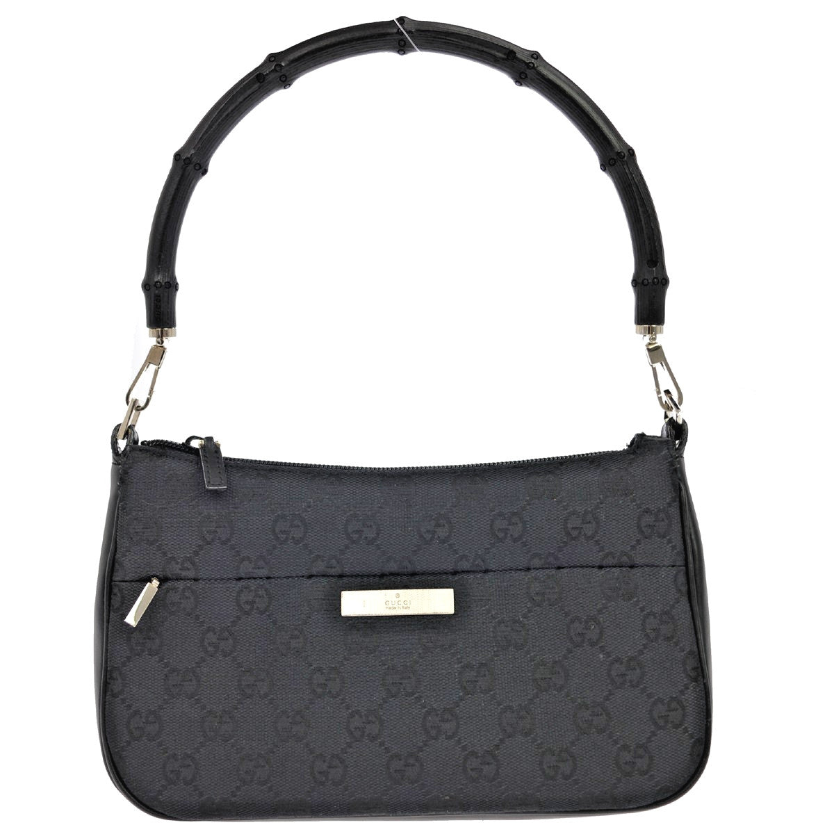 Gucci Bamboo Bullet Gg Canvas Black Bag