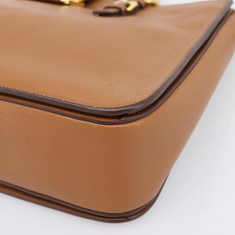 Miu Miu Madras Convertible Lock Leather Brown Bag