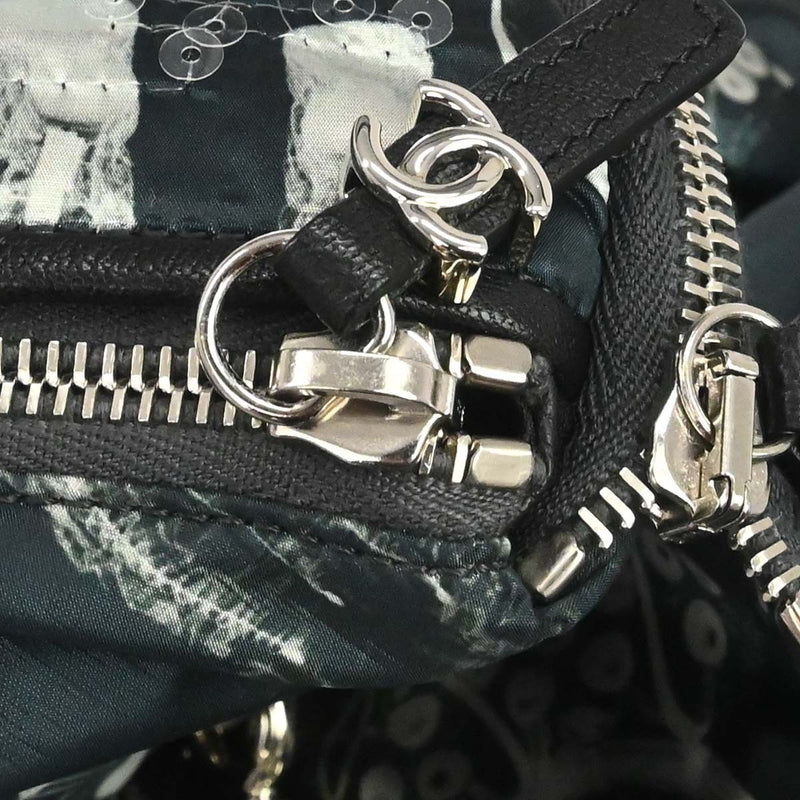 Chanel Astronaut Essentials Sequin Embellished Printed Nylon Navy Bag