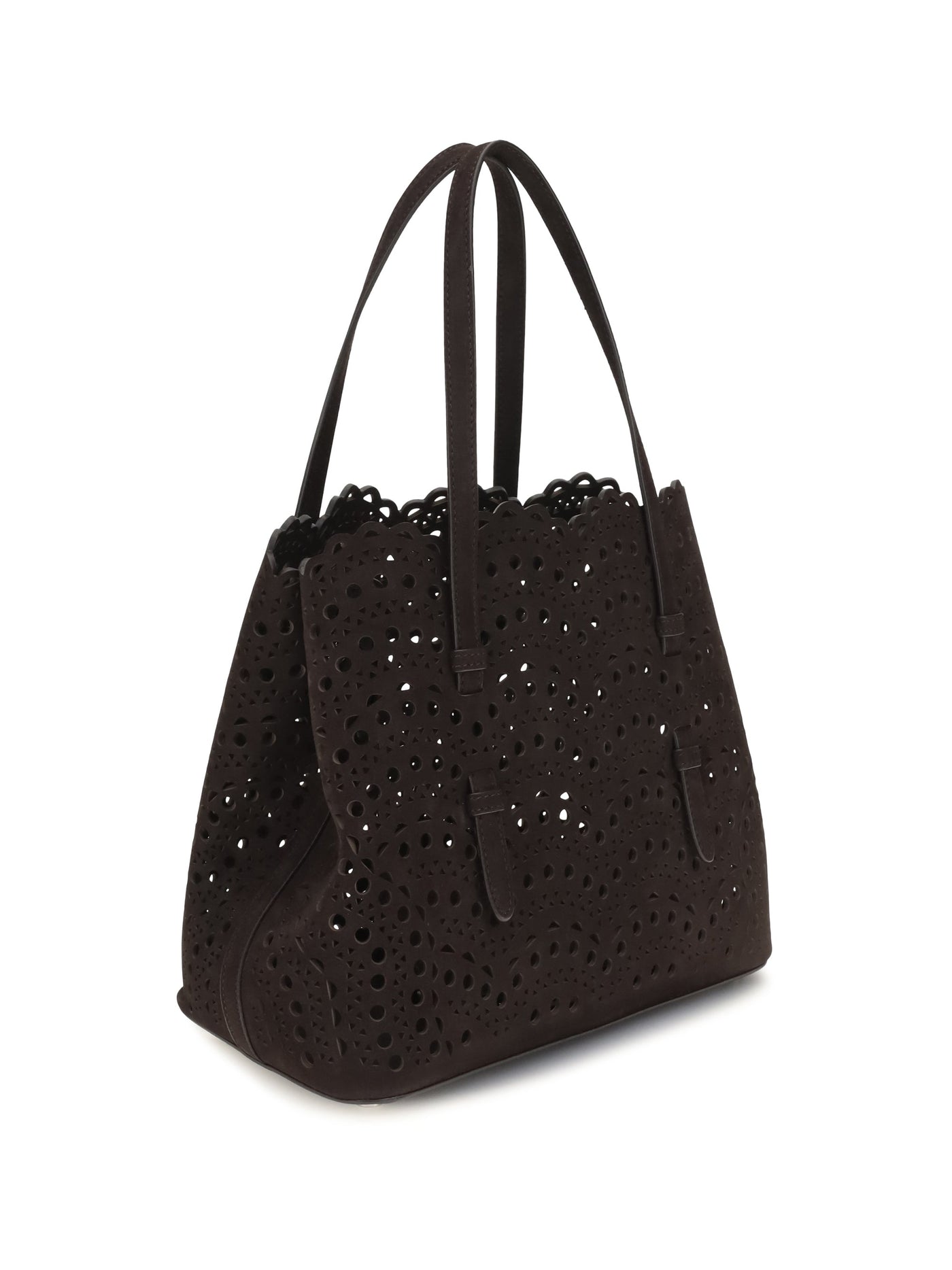 Alaïa Mina Shoulder Bag — Brown Calf Leather