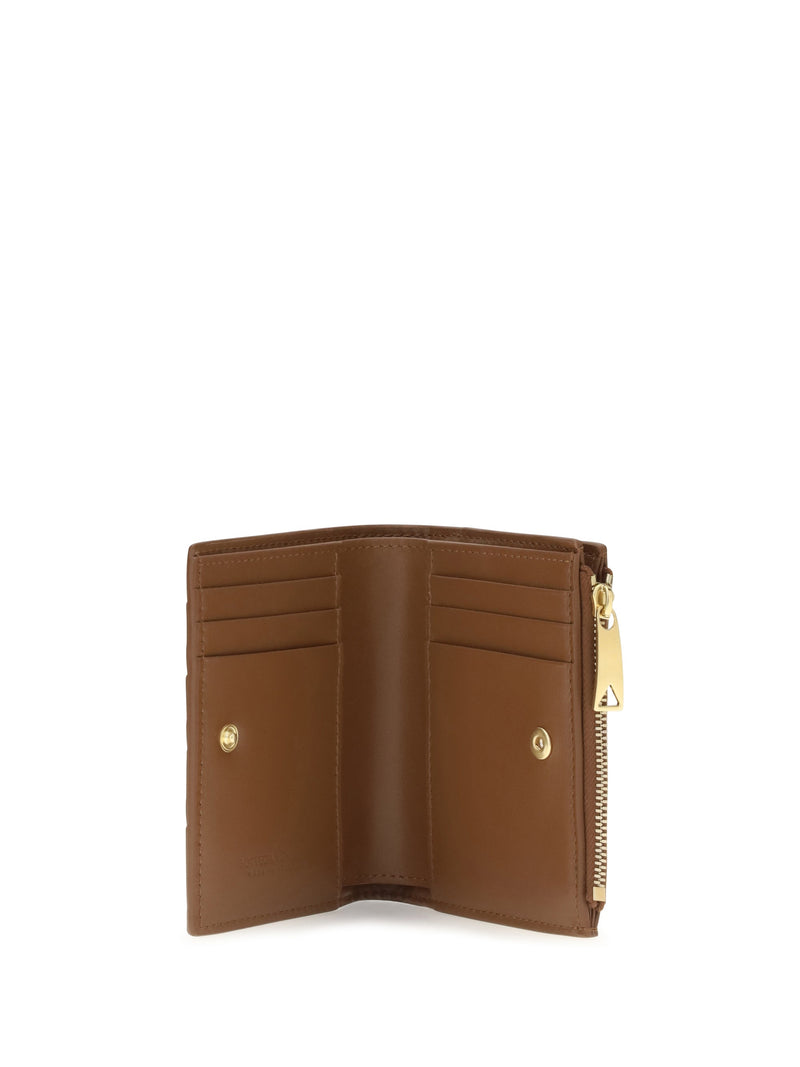 Bottega Veneta Intrecciato Lambskin Wallet — Brown