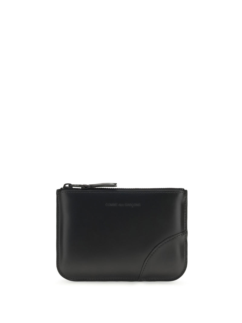 Comme Des Garçons Wallet Leather Zip — Black Calf