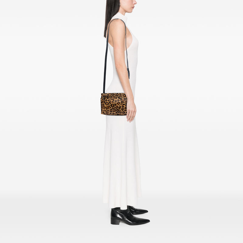 Pony Hair Leopard Print and Calfskin Crossbody - Image 5