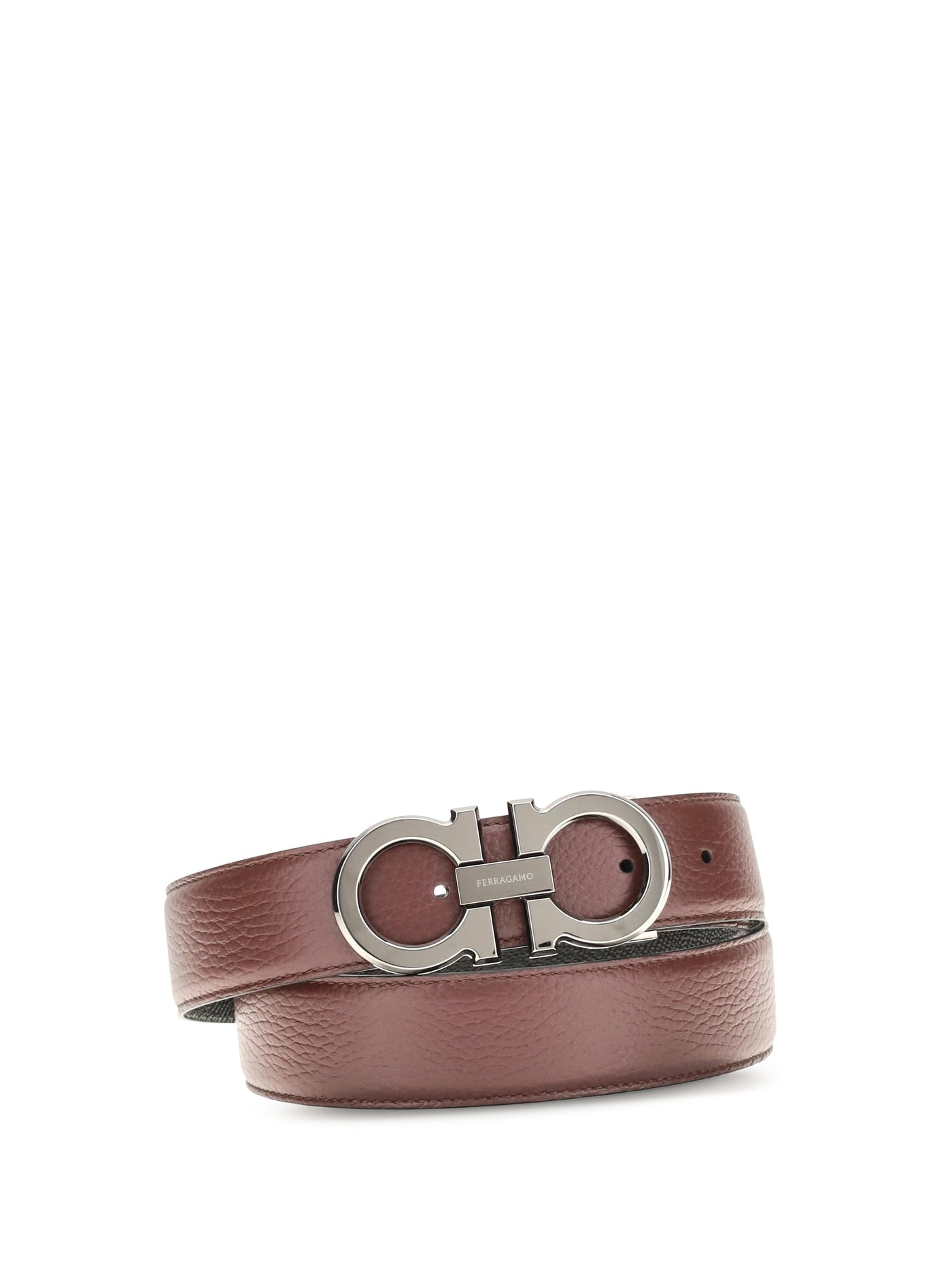 Ferragamo Gancini Belt — Brown Calf Leather (bos Taurus)