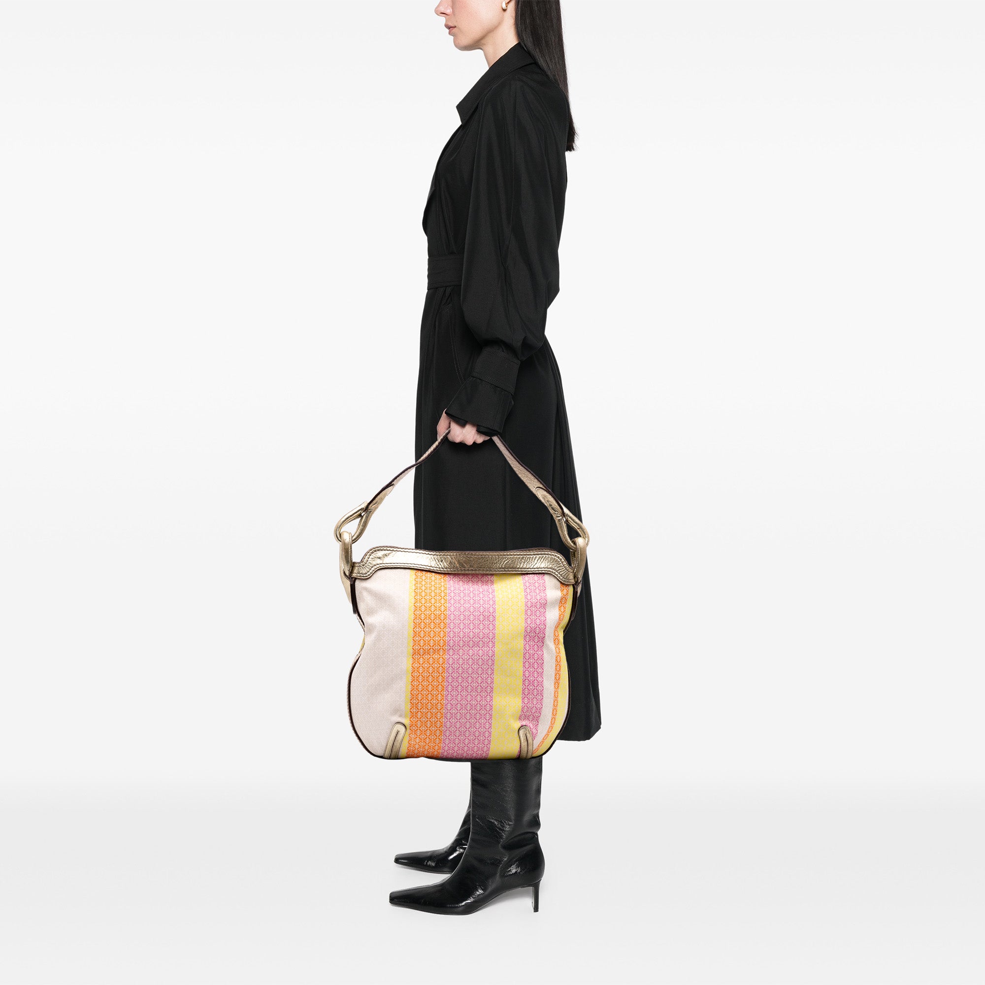 Anagram Canvas New Road Shoulder Bag - Image 11