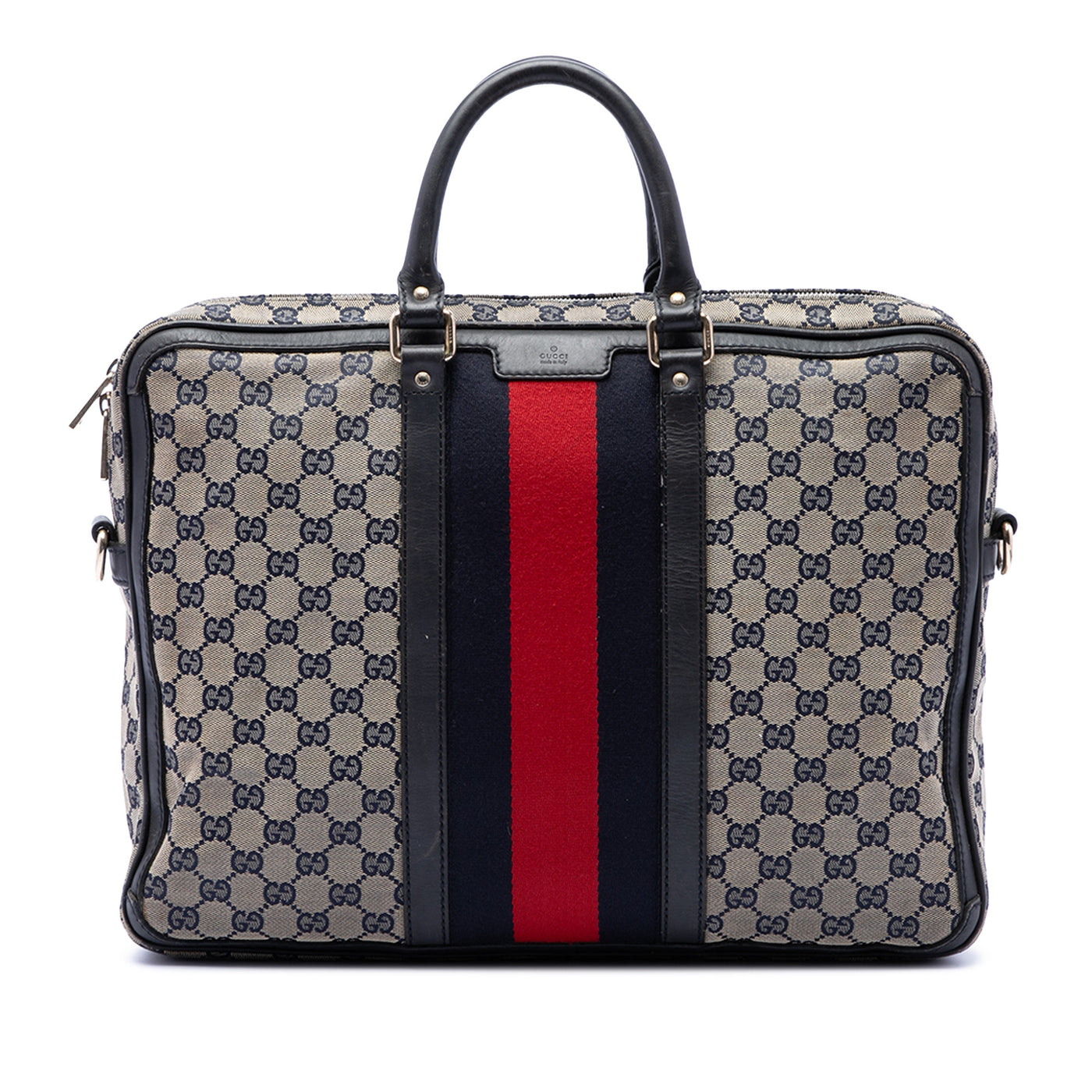 GG Canvas Web Briefcase - Image 1