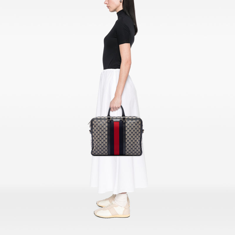 GG Canvas Web Briefcase - Image 6