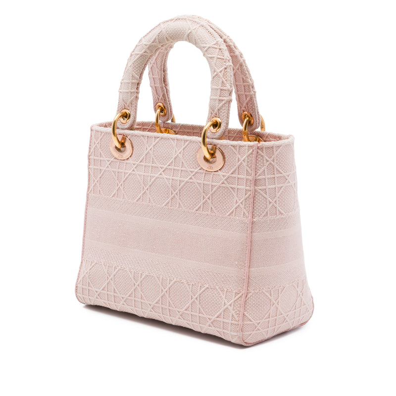 Medium Embroidered Canvas Cannage Lady D Lite - Image 2