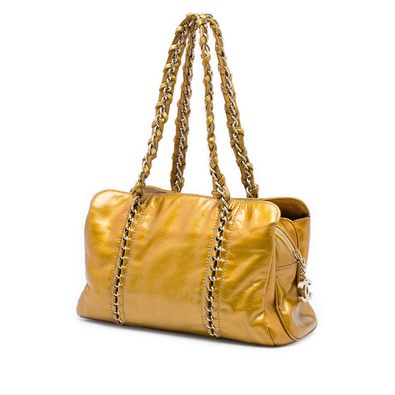 Medium Crinkled Patent Luxe Ligne Tote - Image 2